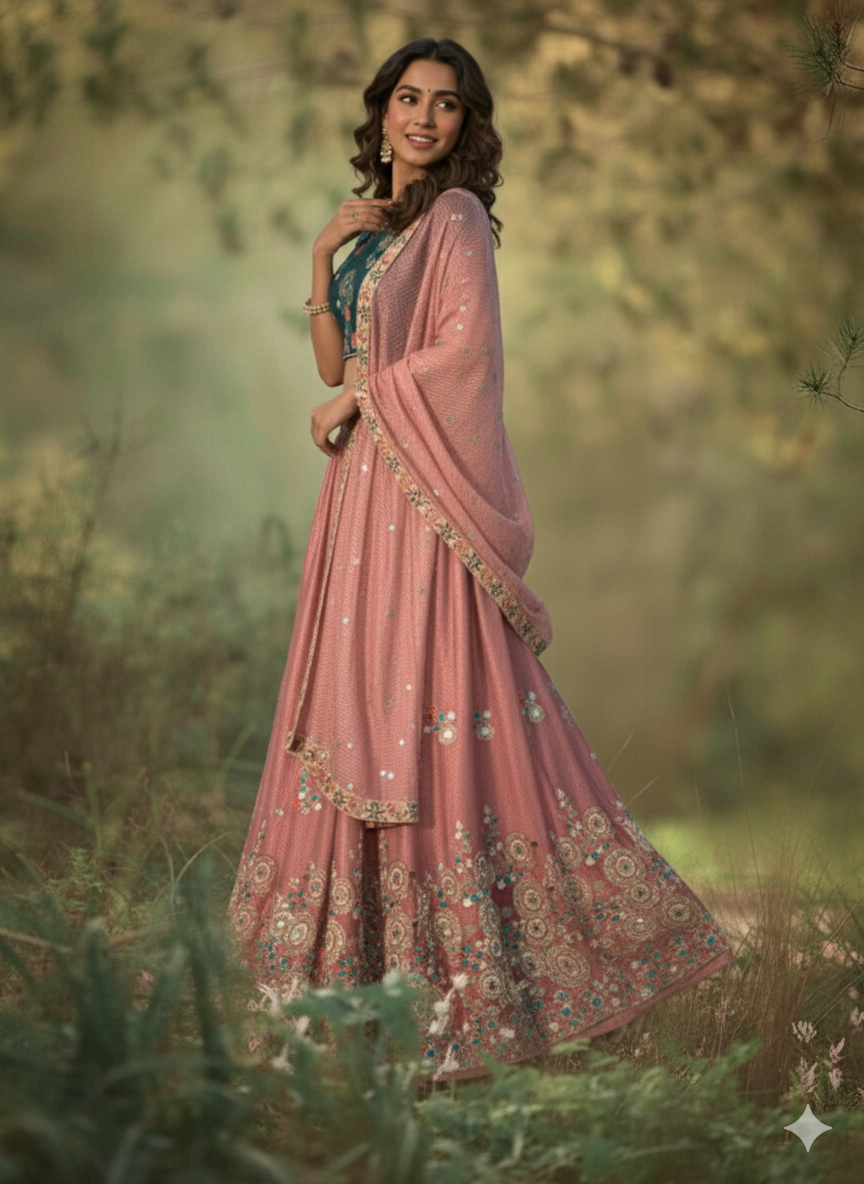 Outdoor walking holding dupatta