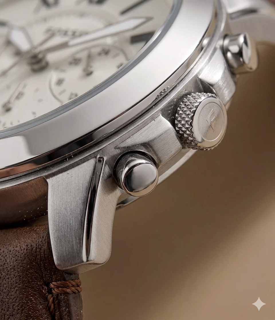 Extreme close-up crown buttons